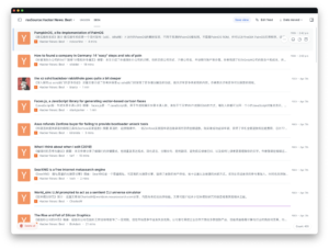 Readwise Reader 在文章摘要区域，为 Hacker News 的每篇文章添加了中文标题